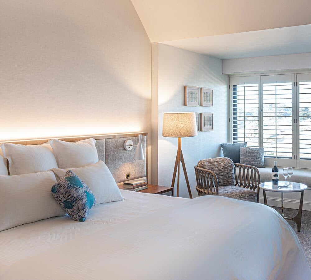 Portola Executive King Room — spacious guest room with harbor-facing windows