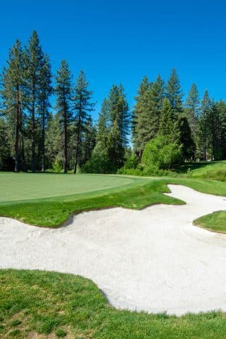 Championship Course Hole 8 with sand bunkers Championship Course Hole 8 with sand bunkers