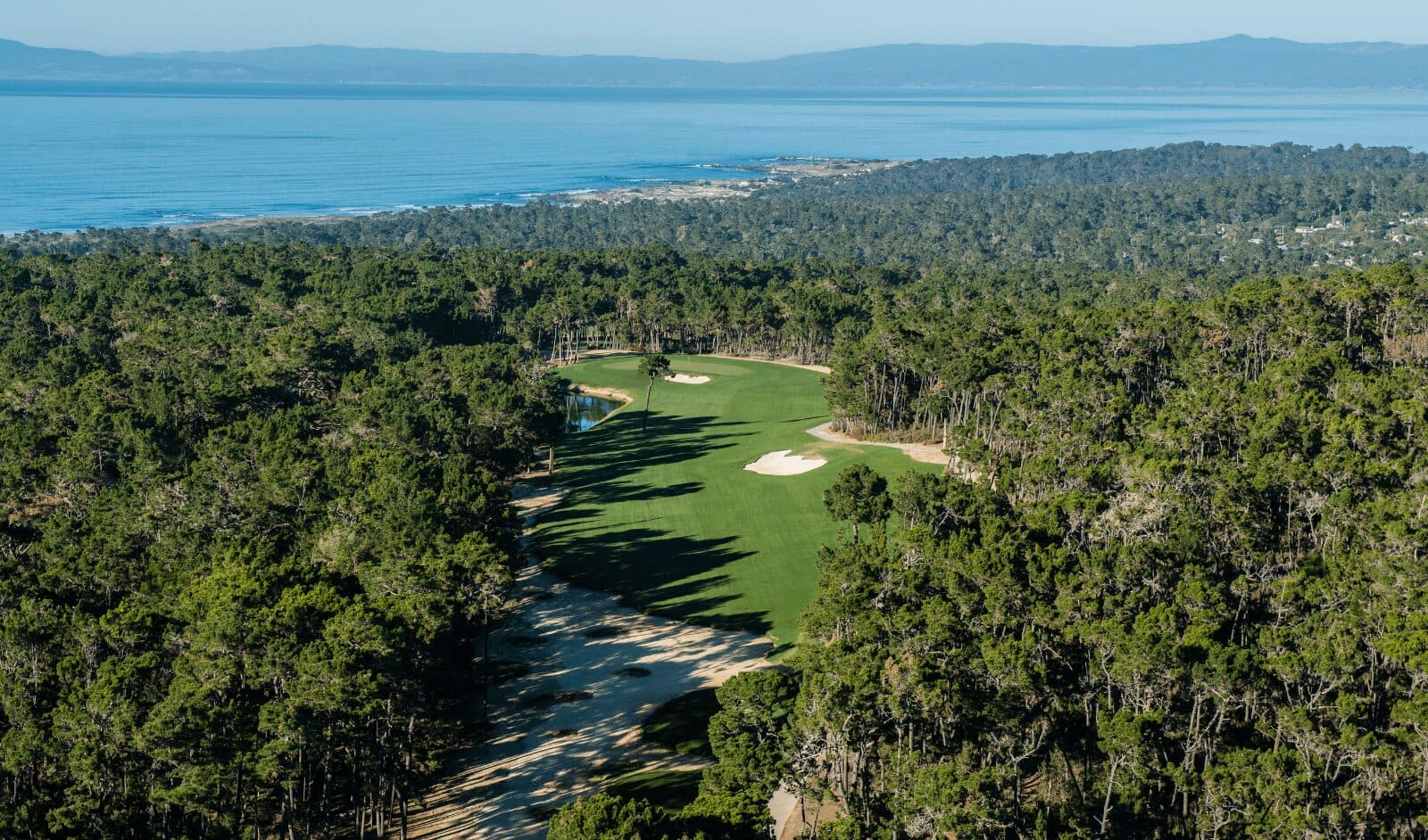 Poppy Hills Golf Course Pebble Beach — overhead view of fairway at NCGA Championship Venue in the heart of Monterey Peninsula Poppy Hills Golf Course Pebble Beach — overhead view of fairway at NCGA Championship Venue in the heart of Monterey Peninsula