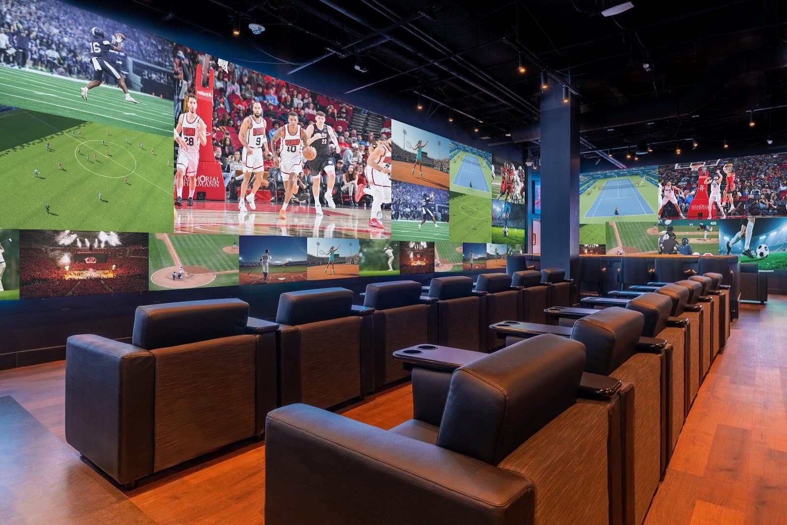 Sports bar and entertainment venue with large screens at Golden Nugget Lake Tahoe