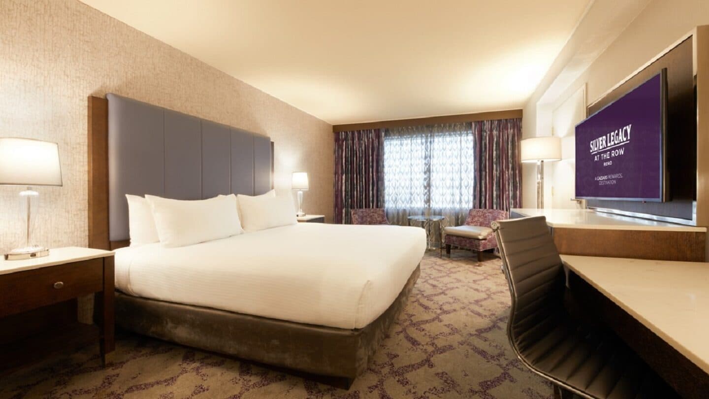 Silver Legacy Premium Room with king bed and contemporary decor