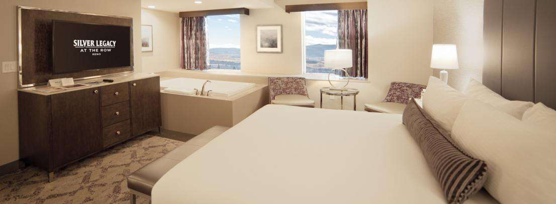 Silver Legacy Junior Suite – 2 Queen at Silver Legacy Resort Casino — guest room with upscale furnishings and contemporary decor