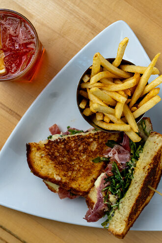 Golf Grille dining at Incline Village with prosciutto and brie plate Golf Grille dining at Incline Village with prosciutto and brie plate