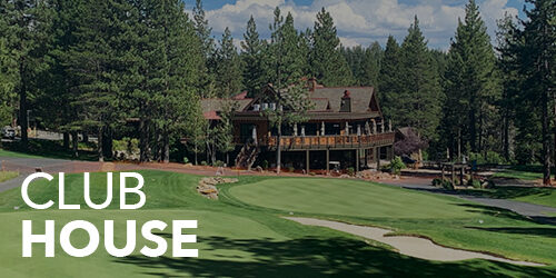 Tahoe Donner Golf clubhouse with Sierra pine setting Tahoe Donner Golf clubhouse with Sierra pine setting
