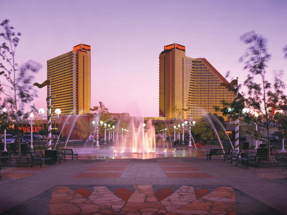 Nugget Casino Resort Sparks exterior with iconic twin towers